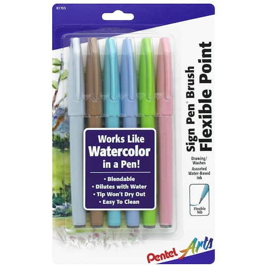 Pentel&#xAE; Sign Pen&#x2122; Pastel Brush Tip Pen Set